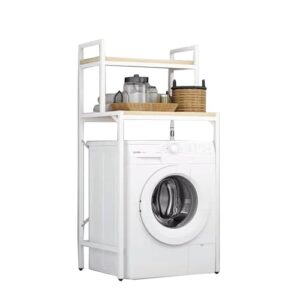 Rack de armazenamento de tambor espesso de 3 camadas com pés antiderrapantes para economia de espaço para máquina de lavar roupa (branca)