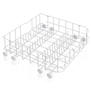 Rack inferior atualizado para lava-louças WD28X10384 compatível com peças de reposição GE para lava-louças com rodas, WD28X10384 WD28X10166 WD28X10165 WD28X10309 GE peças de lava-louças inferior