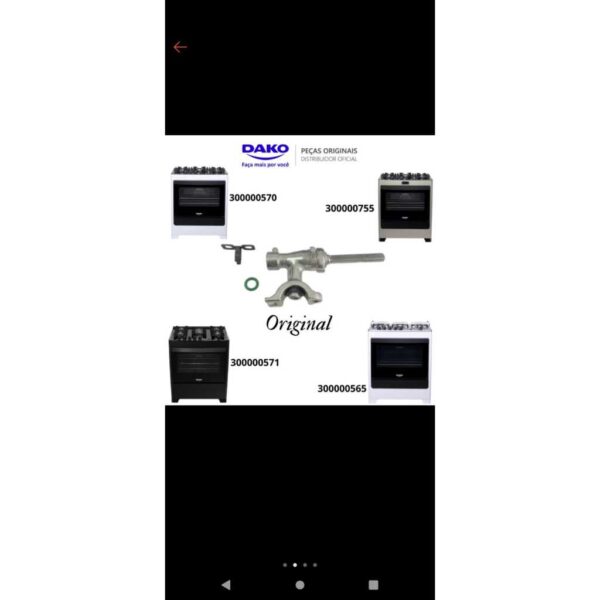 ramal registro bocas reposiçao original dako fogoes dako supreme 4 e 5 bocas a pronta entrega