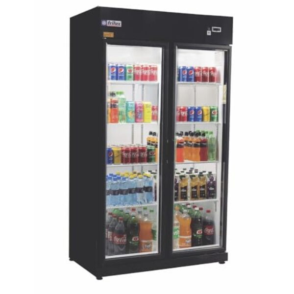 Refrigerador Expositor Vertical Frilux 700 Litros Preto 2 Portas de Vidro 220V RF-020