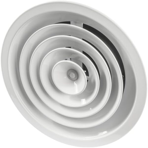 Repa Market Difusor de teto redondo de alumínio de 25,4 cm - fornecimento industrial ou ventilação de exaustão - fluxo de ar vertical, horizontal - cobertura de duto de ar condicionado HVAC para casa,
