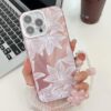 Roemary Capa de flor de lírio para iPhone 16 Plus com pulso, capa floral de jardim para meninas e mulheres, design feminino TPU macio capa protetora para iPhone 16 Plus de 6,7 polegadas (pulso de