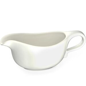 RONDURE Molho de cerâmica de 540 ml – Servidor de molho de porcelana branca de parede espessa, seguro para micro-ondas e lava-louças, caixa de presente para Ação de Graças, férias e jantar em família
