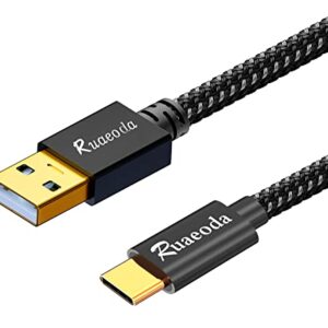 Ruaeoda Cabo USB C 6 m, 3.1A Tipo C Carregador Cabo de Carregamento Rápido, Carregador USB A para USB C 3A Durável Nylon Trançado Compatível com Galaxy S10 S9 Plus S21, Note 10 9 A51 LG G8 G7 Cabo de