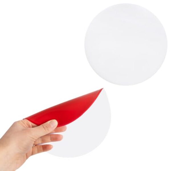 RUBBER BOND Pacote com 2 protetores de maçaneta de porta para paredes - Para-choques de borracha autoadesivos redondos de 17 cm - Branco