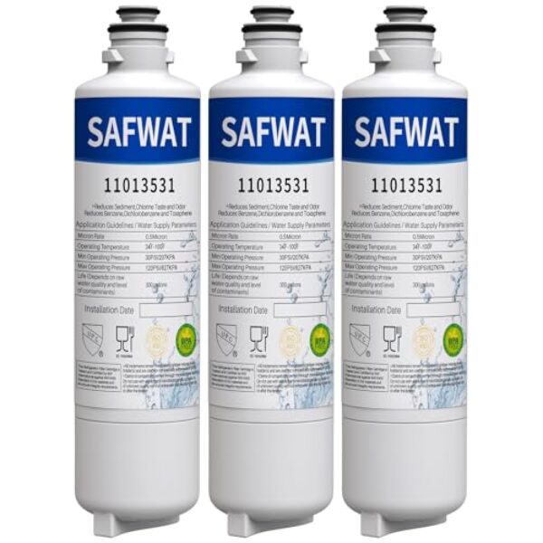 SAFWAT 11032531 Compatível com filtro de água Bosch 11032531 UltraClarity Pro BORPLFTR50 BORPLFTR55 Thermador B36CT80SNS Geladeira (pacote com 3)
