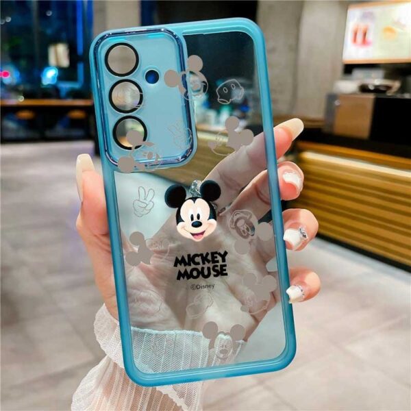 Samsung Galaxy A55 A16 5G A15 A55 A35 A15 5G A05 A15 4G Bonito Mickey Família Transparente Caso Traseiro Caixa De Crista