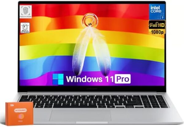 Samsung Galaxy Book4 Computador portátil empresarial, ecrã FHD de 15,6 polegadas, Intel 10-Core 7-150U (Beats i7-1335U), 16 GB de RAM, 512 GB SSD, Copilot AI, leitor de impressões digitais