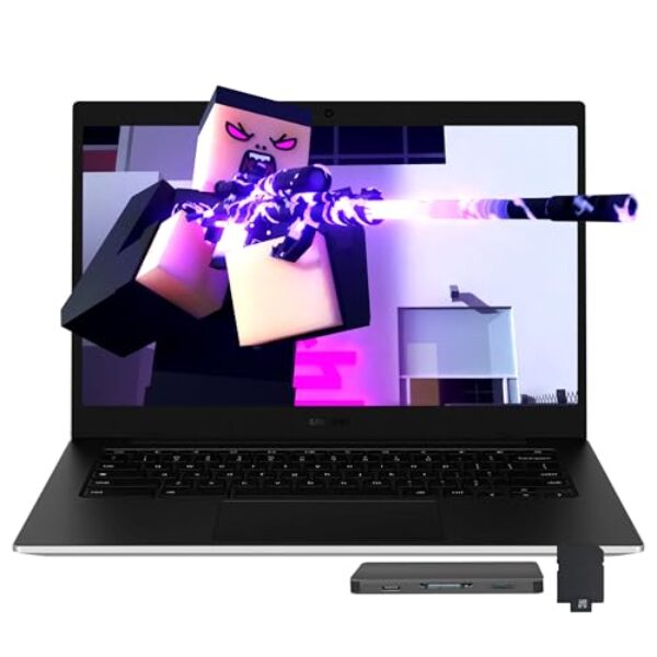 Samsung Notebook Galaxy Chromebook Go de 14 polegadas LED HD, Intel Celeron N4500, 4 GB LPDDR4X, armazenamento de 288 GB (128 GB eMMC + conjunto de estação de ancoragem de 160 GB), gráficos Intel UHD