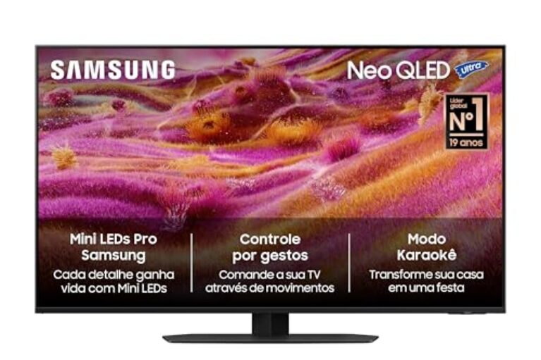 Samsung Vision AI TV 50" NEO QLED Ultra 4K QN90F 2025, Mini LED, Processador com AI, Tela Matte, Controle por Gestos, Modo Game com AI