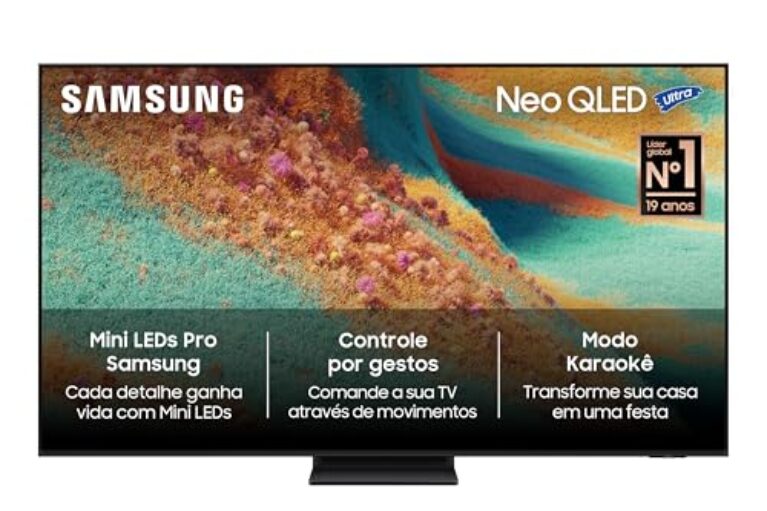 Samsung Vision AI TV 55" NEO QLED Ultra 4K QN85F 2025, Mini LED, Processador com AI, Controle por Gestos, Modo AI, Painel até 144hz, Dolby Atmos®