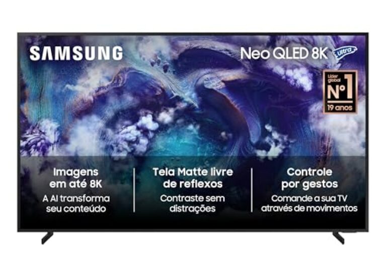 Samsung Vision AI TV 75" NEO QLED Ultra 8K QN900F 2025, Mini LED, Upscaling em 8K com AI, Tela Matte, Controle por Gestos, Painel até 165hz