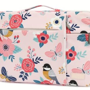 SANFAN Pasta para laptop, bolsa carteiro de ombro multifuncional SANFAN repelente de água, pássaro e borboleta, 35.6 cm-36.6 cm