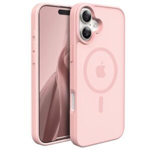Sansunto Capa para iPhone 16 Plus, capa protetora fina para mulheres e homens, ajuste fino com MagSafe, traseira fosca translúcida, proteção contra quedas de grau militar, capa de telefone 16plus