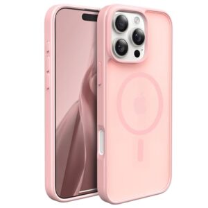 Sansunto Capa para iPhone 16 Pro Max, capa protetora fina para mulheres e homens, ajuste fino com MagSafe, traseira fosca translúcida, proteção contra quedas de grau militar, capa de telefone 16promax