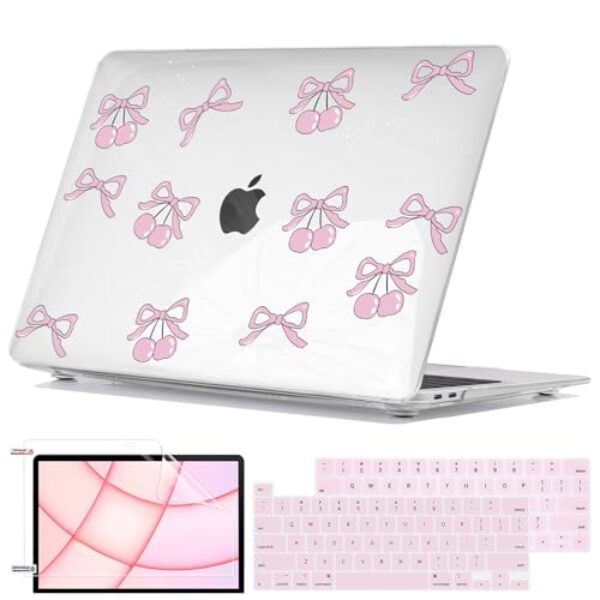 Seanai Compatível com MacBook Pro de 13 polegadas M2 2025 2024 2023 2022, 2021-2016 M1 A2338 A2251 A2289 A2159 A1989 A1706 Touch Bar, capa rígida de plástico + capa de teclado + Película de tela, laço