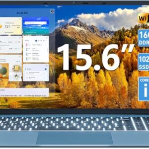 SGIN Laptop de 15,6 polegadas, 16 GB de RAM, SSD de 1024 GB, laptops com Core I3, Win 11, notebook portátil, tela IPS FHD, WiFi 6, ângulo aberto de 180°, teclado retroiluminado