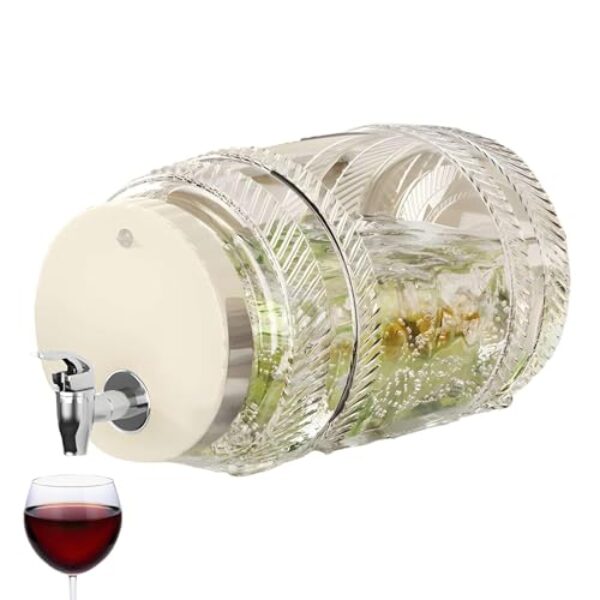 Shakven Jarra de chá gelado, jarra de água com tampa - Jarra de suco para bebidas - Jarra de chá gelado com tampa e torneira, jarra de água para geladeira, dispensador de bebidas para suco, leite,