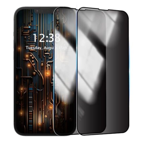 SharkProten Película de privacidade para Samsung Galaxy M55s 5G, película de vidro temperado antiespião, antiarranhões, não suporta desbloqueio de impressões digitais, pacote com 2