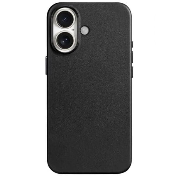 SHIELDON Capa de couro genuíno para iPhone 17 6,3 polegadas 2025 - preta