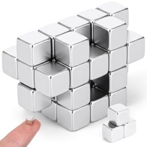 Sibba 46 peças mini ímãs de geladeira 5 x 5 x 5 mm cubos pequenos de geladeira cubos quadrados magnéticos fofos para armário quadro branco cozinha escritório decoração ciência artesanato industrial