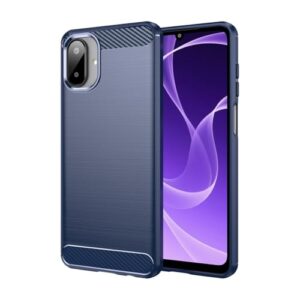 Sidande Capa para Galaxy A07/Galaxy M07, capa ultrafina para celular com absorção de choque, de fibra de carbono TPU e borracha protetora para Samsung Galaxy A07, azul marinho