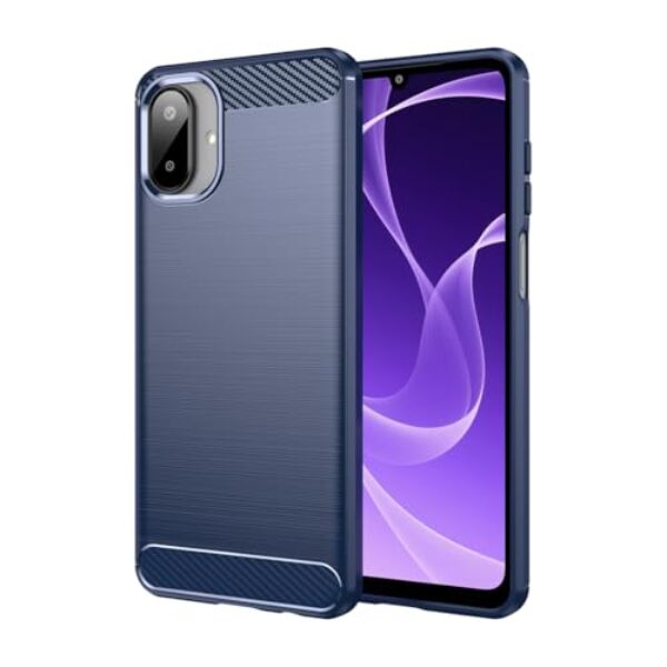 Sidande Capa para Galaxy A07/Galaxy M07, capa ultrafina para celular com absorção de choque, de fibra de carbono TPU e borracha protetora para Samsung Galaxy A07, azul marinho