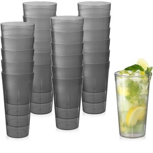 Sieral Pacote com 24 copos de plástico reutilizáveis, copos empilháveis, copos de bebida para restaurante, copos de água, antiderrapante, resistente à quebra, para cozinha, café, bar, festa (590 ml