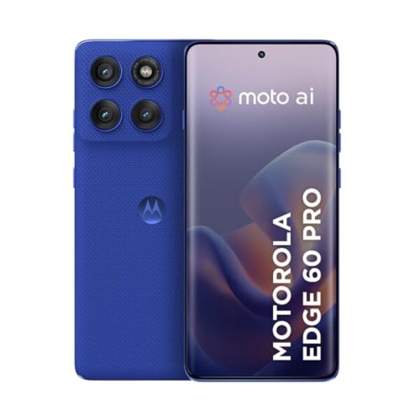 Smartphone Motorola Edge 60 PRO 5G - 256GB 24GB (12GB RAM+12GB Ram Boost) Tela Quad-Curve moto AI 50MP Sony Camera ultrarresistencia militar IP68 + IP69 - Azul Marinho