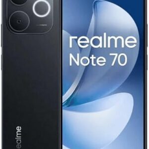 Smartphone Realme Note 70 RMX5313 8GB de RAM / 256GB. Bateria de 6300mAh e tela de 6,74" 90Hz HD+, IP54 com Resistência Militar a impactos. Cor Obsidian Black (Preto). Global Anatel