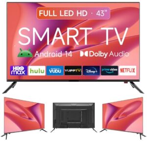 Smart Tv 43" HD | Android 14 | 2 HDMI + À Prova de Umidade | Wi-fi 100/240v