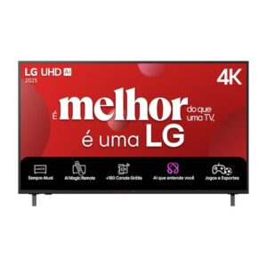 Smart TV 4K 55" LG UHD 55UA85 Processador α7 AI Ger8 4K Super Upscaling Google Cast Alexa Integrado Controle AI Smart Magic WebOS 25