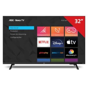 Smart TV AOC 32S5135/78G HD 32" Roku TV Controle Simples e Busca de Conteúdo