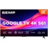Smart TV Semp 50 Polegadas LED 4K S61 WiFi Bluetooth Google TV 3 HDMI HDR10 Dolby Audio 50S61
