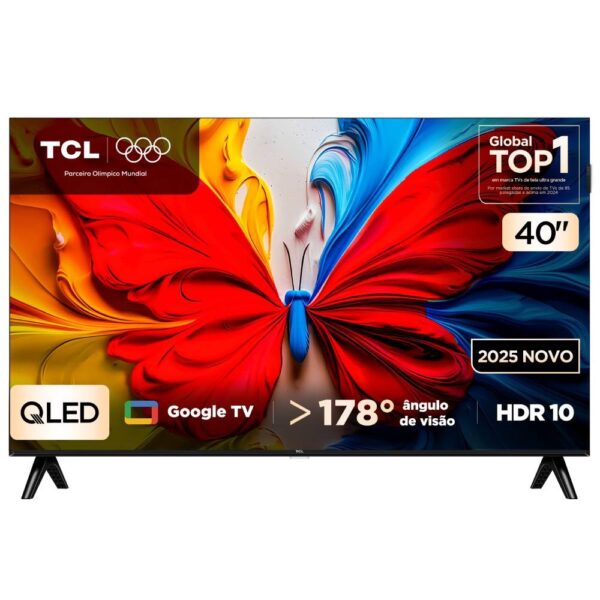 Smart TV TCL 40 Polegadas Full HD QLED S5K WiFi Bluetooth Google TV 2 HDMI HDR10 Dolby Audio 40S5K