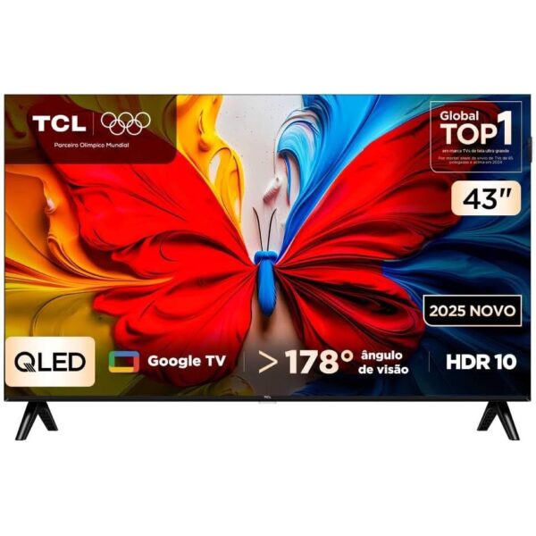 Smart TV TCL 43 Polegadas Full HD QLED S5K WiFi Bluetooth Google TV 2 HDMI HDR10 Dolby Audio 43S5K