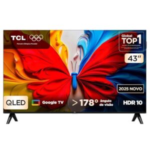 Smart TV TCL 43 Polegadas Full HD QLED S5K WiFi Bluetooth Google TV 2 HDMI HDR10 Dolby Audio 43S5K