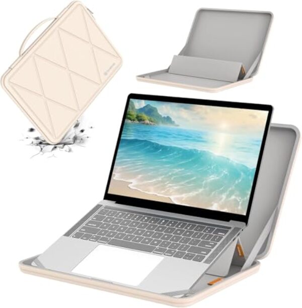 Smatree MS61 Capa protetora rígida de EVA com suporte compatível com bolsa para notebook ASUS Vivobook S 14 Flip TP3402ZA/TN3402 de 14 polegadas, branca