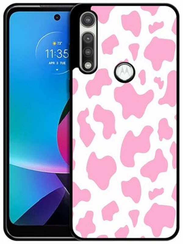 SM CASES Capa para Moto G Fast - Capa protetora de borracha TPU à prova de choque com estampa de animal rosa com estampa de animal em 2D para Moto G Fast