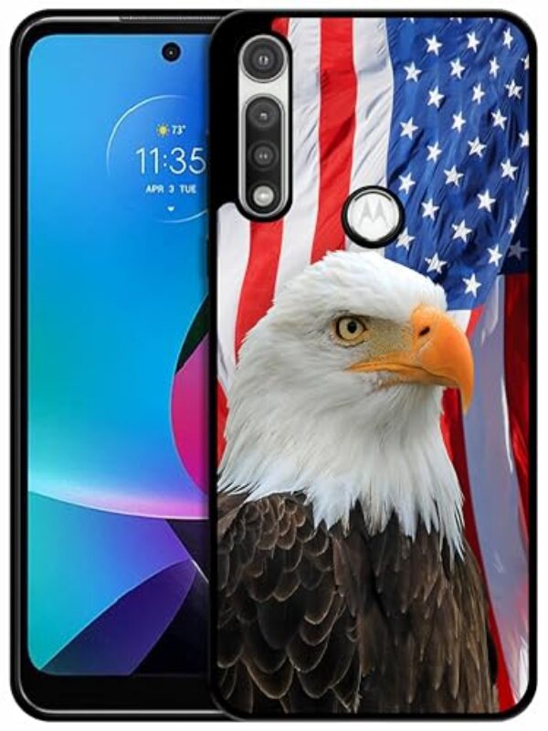 SM CASES Capa para Moto G Fast - Capa protetora de borracha TPU à prova de choque com bandeira dos EUA bandeira dos EUA 2D para Moto G Fast