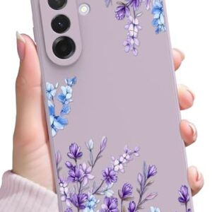SOPROCAS Capa para Samsung Galaxy A36 5G, lindo design floral para mulheres e meninas, capa de telefone de silicone líquido com proteção contra quedas e forro de microfibra à prova de choque, flor de