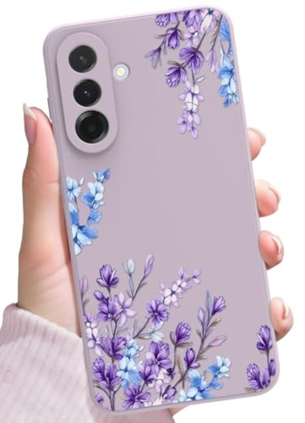 SOPROCAS Capa para Samsung Galaxy A36 5G, lindo design floral para mulheres e meninas, capa de telefone de silicone líquido com proteção contra quedas e forro de microfibra à prova de choque, flor de