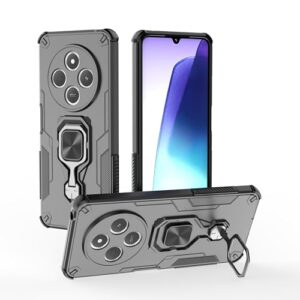 SORAKA Capa para Xiaomi Poco C75 com suporte de metal rotativo de 360 graus, peça magnética de ferro para suporte magnético de telefone para carro, preto