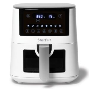 Starfrit Frigideira de ar digital elétrica, 4,2 l, cerâmica antiaderente, 8 funções pré-programadas, janela de exibição, 1400 W