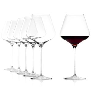 Stölzle Lausitz Conjunto de 6 taças de vinho tinto bordô (QUATROPHIL). Conjunto de 6 taças de vinho tinto de cristal para lava-louças (740 ml). Conjunto de 6 taças de vinho de cristal duráveis