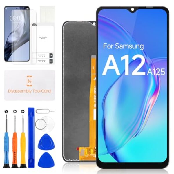 Substituição de tela para Samsung Galaxy A12 Display LCD para Samsung Galaxy A12 digitalizador de tela LCD SM-A125U SM A125F/DS SM-A125M/DS Tela sensível ao toque Montagem completa com kits de reparo