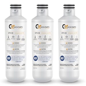 Substituição do filtro de água do refrigerador QPD08 para LG LT1000P, ADQ747935, MDJ64844601 – Compatível com LG LMXS30796D, LFXC24796D, LFXS28566S, LFCS28768S e mais – Certificação NSF – (pacote com