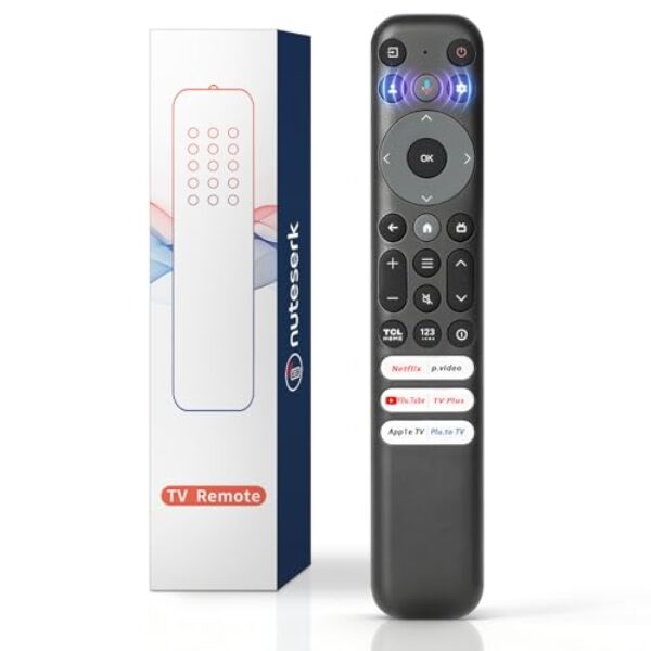 Substituição remota de voz compatível com TCL Google TV Remote, para QM8 QM7 Q7 Q6 Q5 S5 S4 S3 Series 4K UHD HDR LED QLED QD-Mini LED Full-HD Smart TVs (não aplicável a TVs Roku)