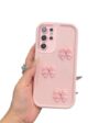 Sunswim Capa com laço para Galaxy S23 Ultra para mulheres meninas fofa Kawaii 3D fita rosa laço elegante estética moderna macia durável proteção à prova de choque capa de telefone para Samsung Galaxy