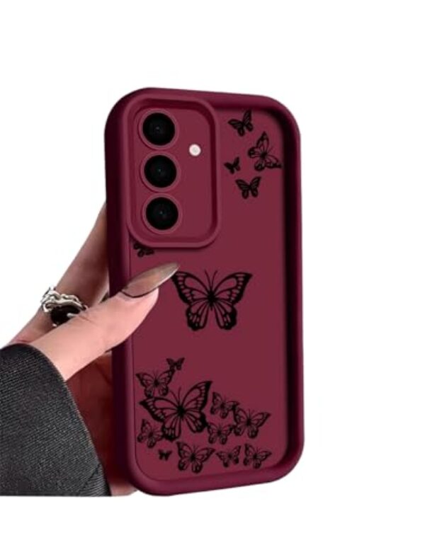 Sunswim Compatível com Galaxy A34 5G borboleta fofa [proteção da lente da câmera] capa protetora de borracha de silicone macia para mulheres meninas à prova de choque para Samsung Galaxy A34 5G